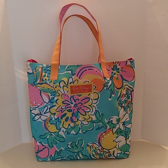 Lilly Pulitzer Tote Bag Estee Lauder Collab Colorful Shopping Purse - Picture 3 of 9
